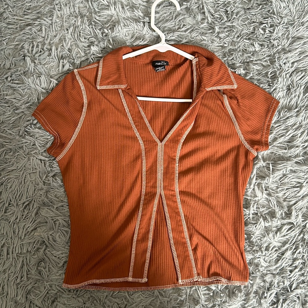 Rue 21 Brown Cropped Top